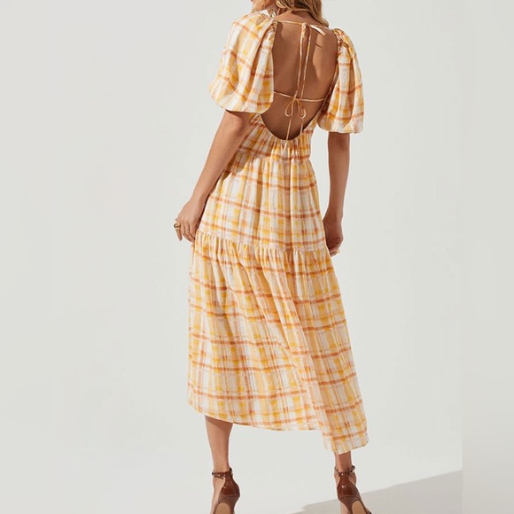 Astr Dresses & Skirts - ASTR The Label ILANA DRESS - ORANGE/YELLOW PLAID in Medium NEW